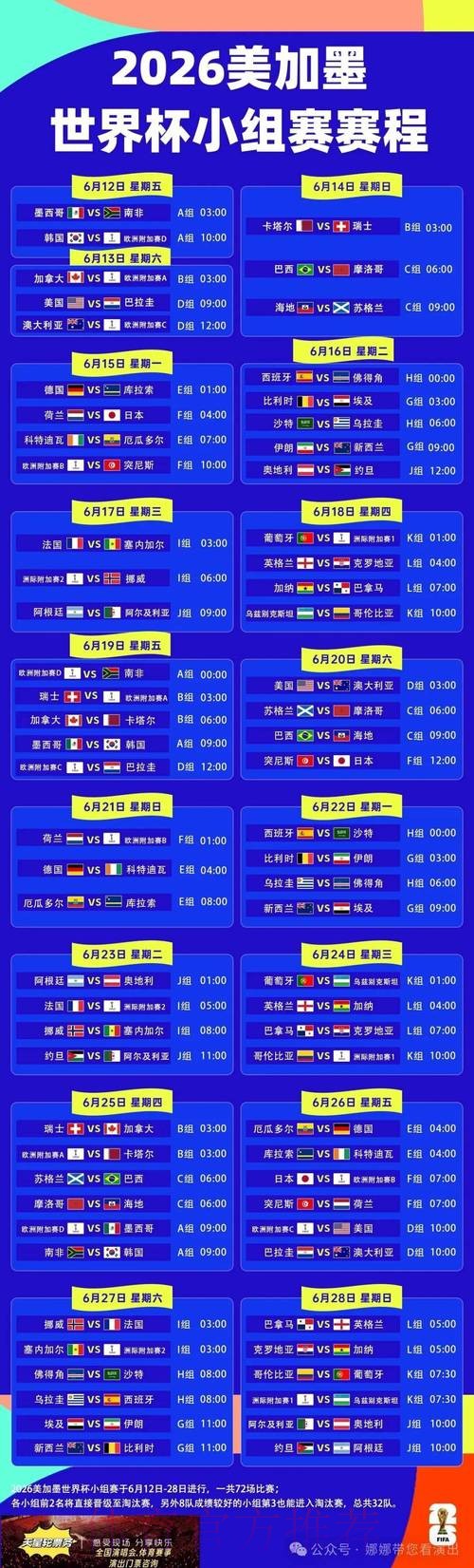 2026世界杯每日赛程一览观看指南怎么查 2026世界杯每日赛程一览观看指南怎么查